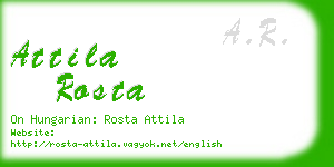 attila rosta business card